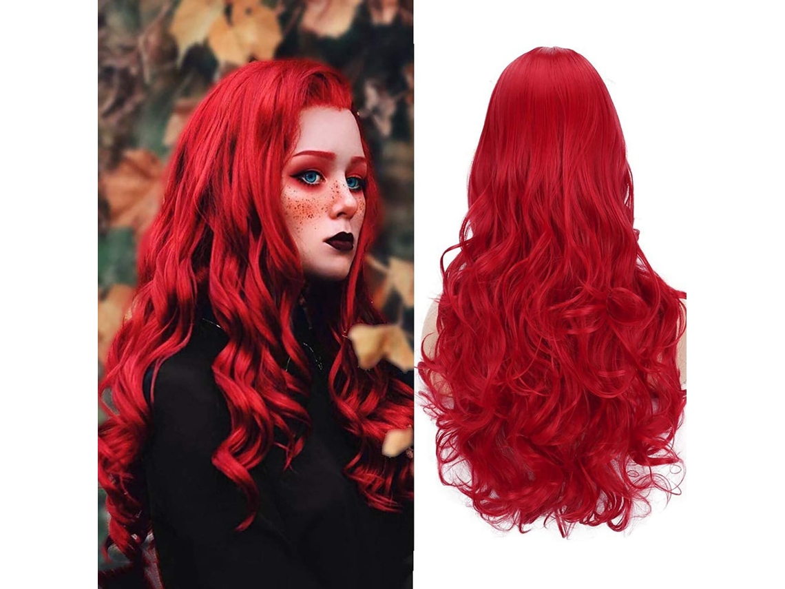 Peluca Ondulada Con Microrizos Rojos Para Mujer De Apmemiss Wholesale, Se Puede Alisar Y Doblar.