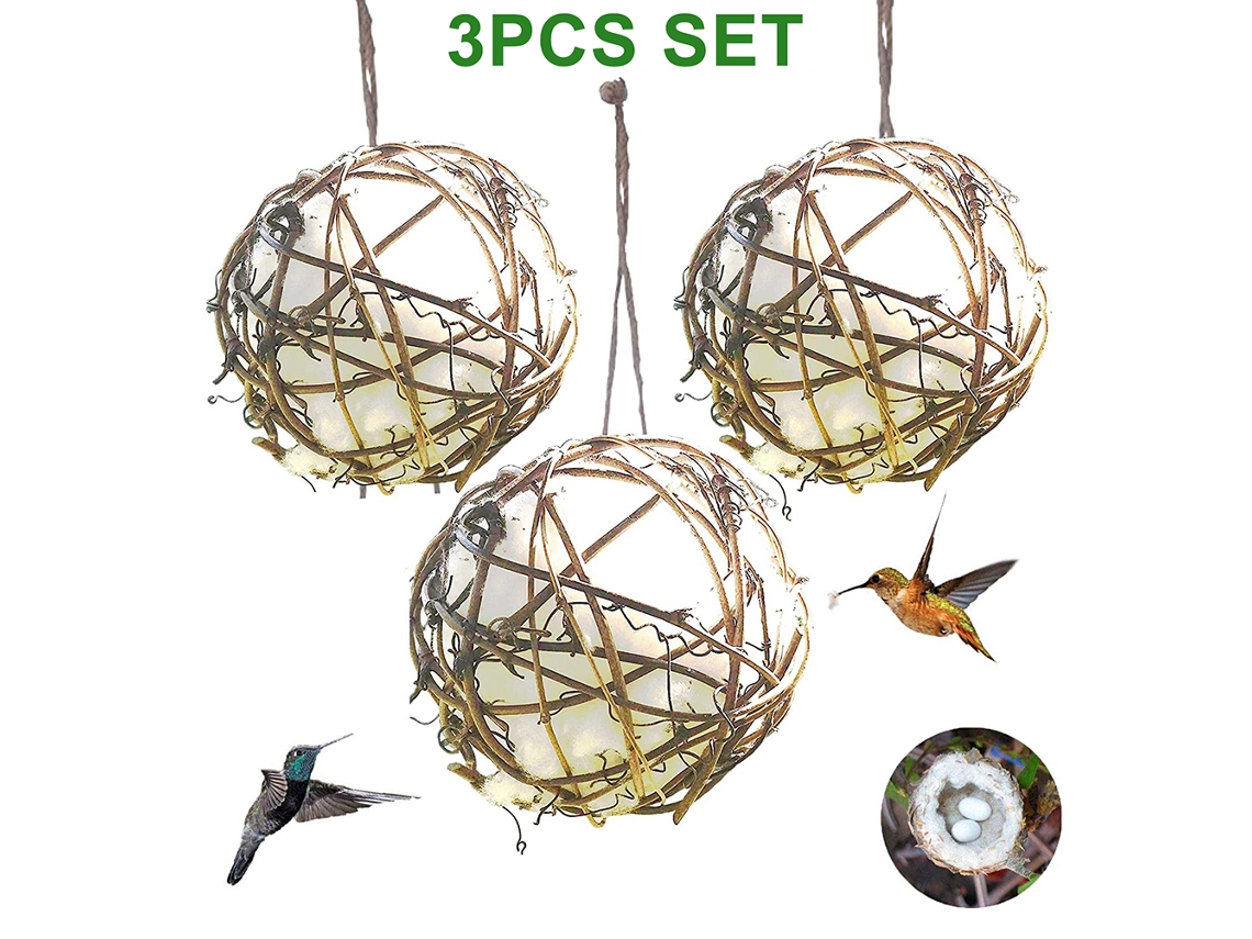 Unidades Ninho De Beija Flor Globe 3 Polegadas Com Material De Nidificação Para Aves Selvagens