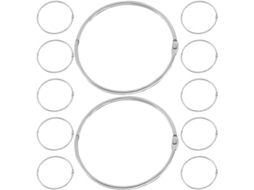 Argolas De Metal Fichário 10cm 4 Polegadas, Pacote Com 12 Unidades, Material Metálico Durável, Argolas