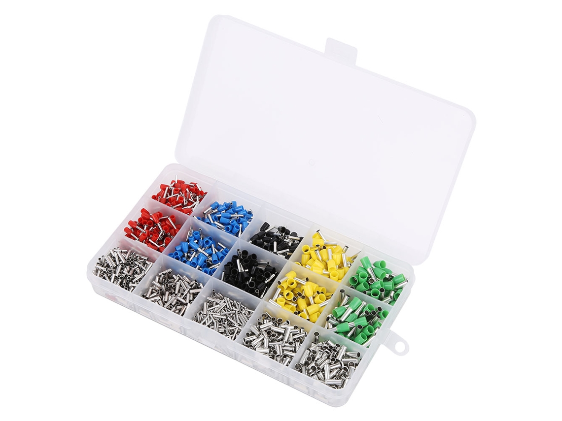 Kit Com 1640 Conectores De Terminal De Crimpagem Tipo Tubo Para Pressão Fria De Fios