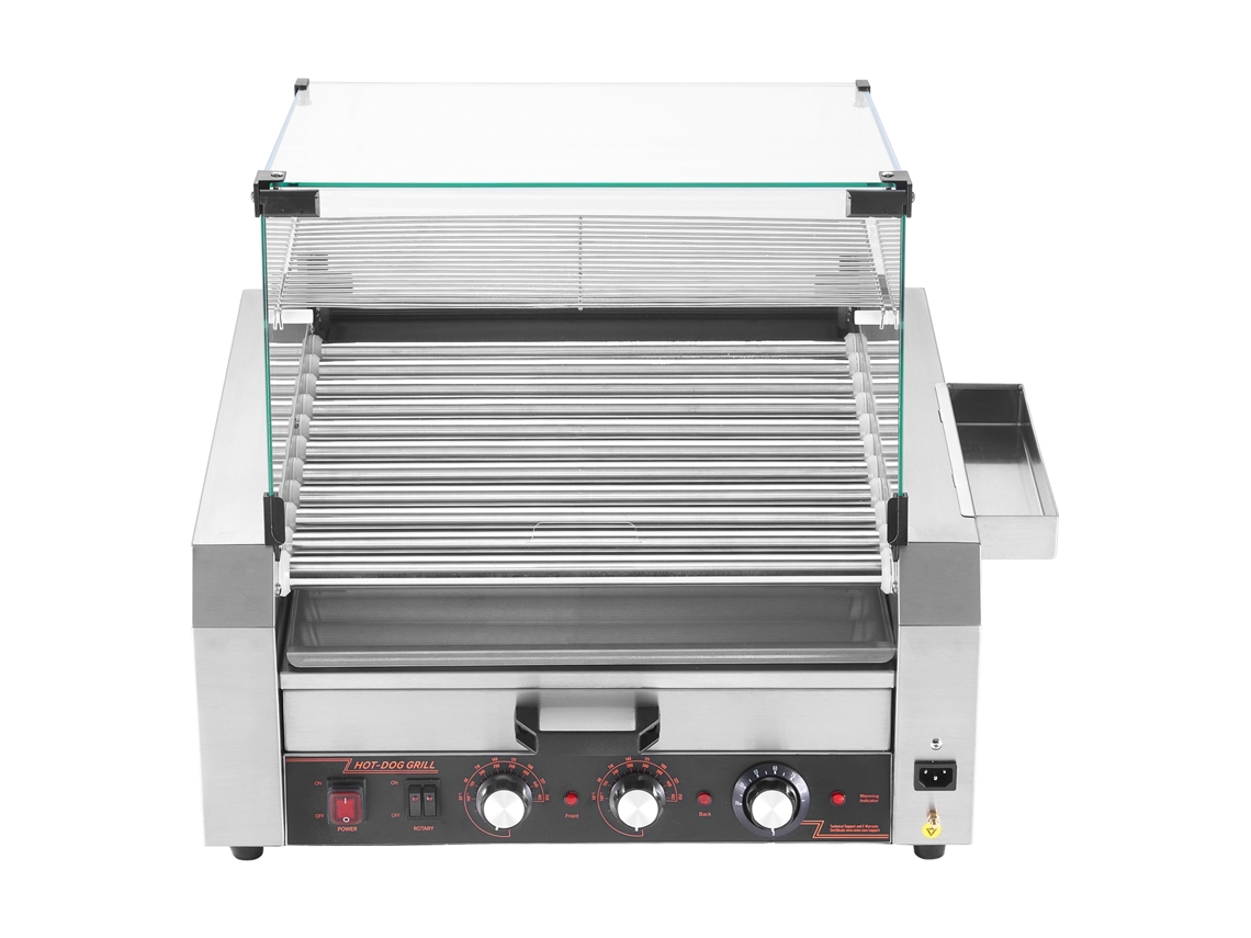 Grelha Elétrica Para Cachorros Quentes Succebuy 30 De 11 Rolos 2400 W Prata