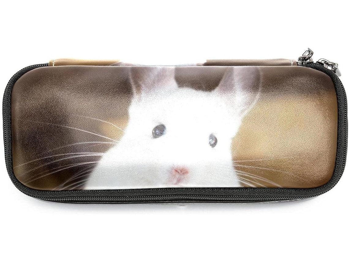 Estojo Lápis Em Formato De Chinchila Com Desenho Pequeno Animal, Branco