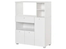 Aparador de Cozinha com Gaveta, Prateleiras, 3 Portas, Design Anti tombamento