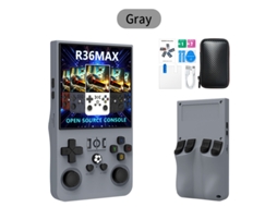 Console Retrô R36max Com 18.000 Jogos Hd, Tela Ips 4.0, Bateria 4000mah, 64gb De Memória, Design Portátil De Arcade, Na Cor Cinza. Sfushos