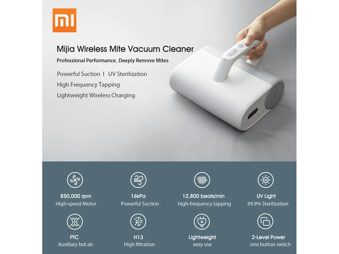 Aspirador Xiaomi Mijia 16000pa 850000rpm Sem Fio