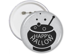 Diythinker um Pote com 5 Peças Redondas Pretas de Enfeites Halloween, Incluindo Pins, Broches, Botões, Decoraç