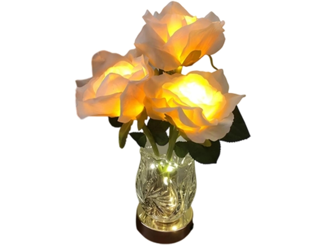 Luminária Noturna De Destaque Visual Luz Led Rosa 28cm Para Quarto
