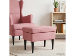 Vidaxl Pufe Para Os Pés Rosa 55 X 35 X 41 Cm Veludo