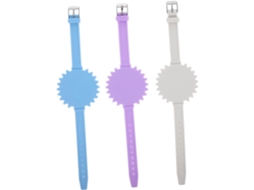 Conjunto de 3 pulseiras de silicone reutilizáveis para papel timbrado