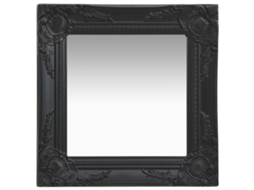 Vidaxl Espelho De Parede Estilo Barroco 40x40 Cm Preto