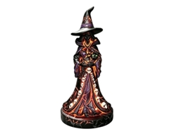 Laxiscreed Vela De Halloween Com Boneca De Feiticeira Em Resina Para Decoração De Sala E Presentes