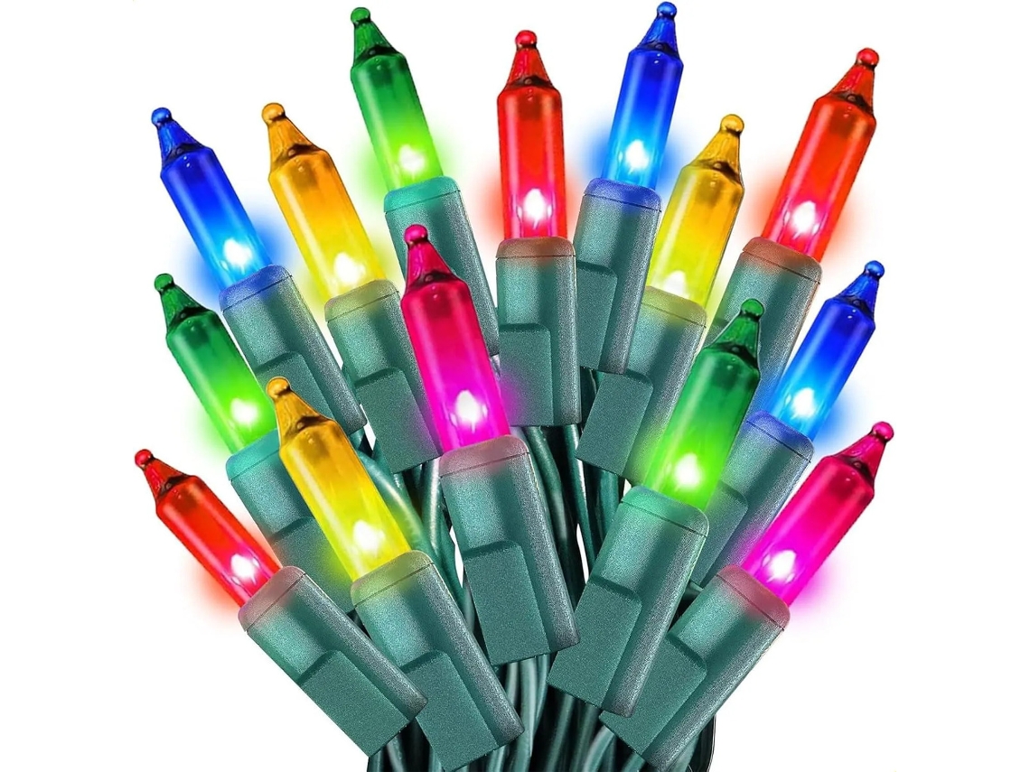 Luzes De Natal Multicoloridas De 200 Quilates E 50 Pés