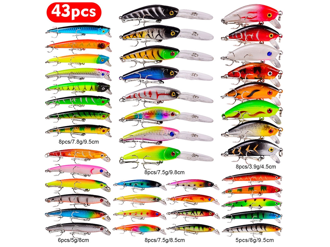 Kit Iscas de Pesca Artificial Minnow Bait