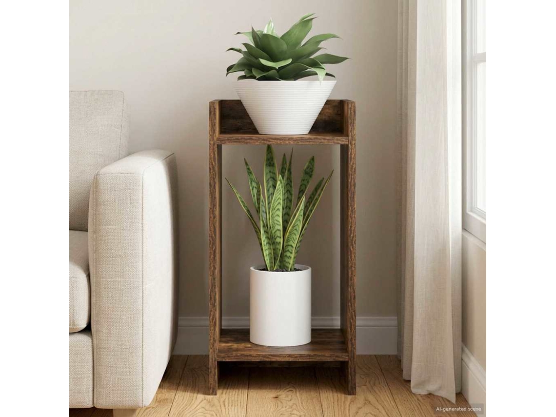 Vidaxl Suporte Para Plantas Carvalho Fumado 30 X 30 X 60 Cm