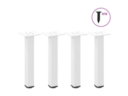 Vidaxl Pés Para Mesa De Centro 4 Peças, Branco, 42-44 Cm, Aço