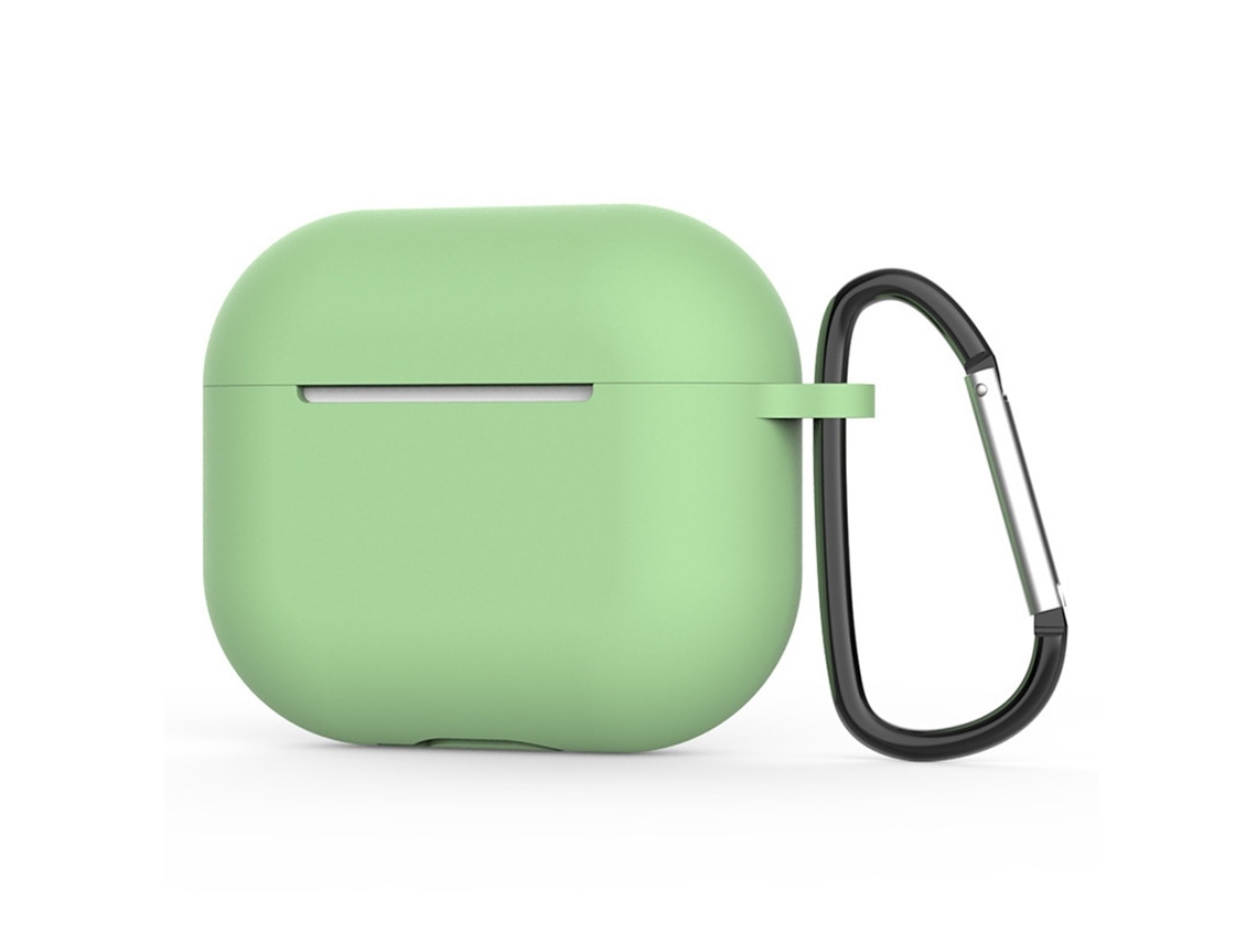 Capa Zruxe Para Apple Airpods 4 Silicone Macio Verde Menta (breloc Metálico, Carregamento Sem Fios)