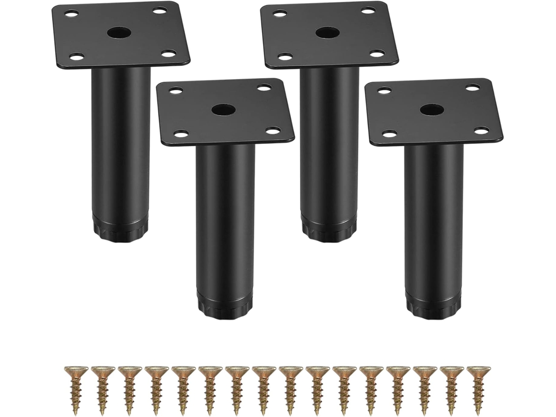 Pés Para Móveis, 4 Peças, Em Metal, 10 Cm, 5,9 Polegadas, Ajustáveis, Para Cadeiras, Mesas, Sofás