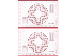 Conjunto De 2 Tapetes De Silicone Antiaderentes Com Medidas, Para Assar Pizza, Bolos E Pães