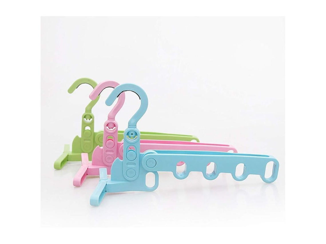 Cabides Plegáveis Rotativos Antiderrapantes Com 5 Orifícios Para Lavanderia, Banheiro, Quarto Azul, Verde, Rosa