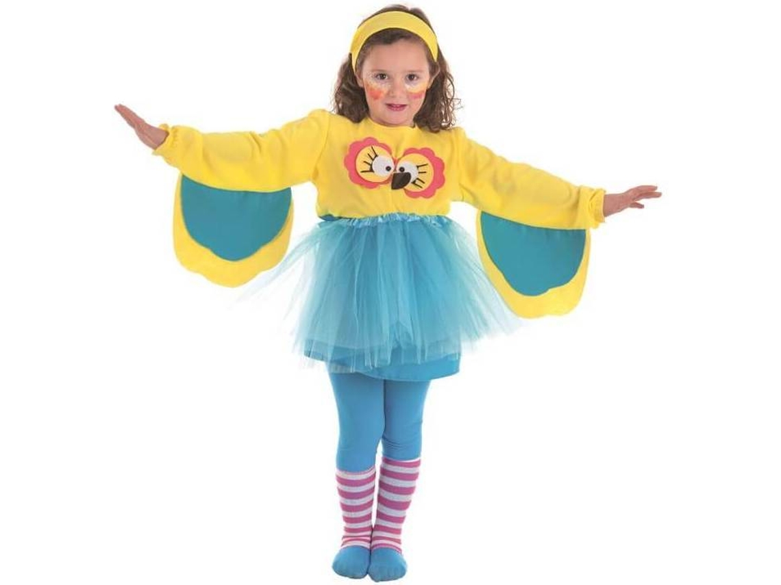Fato de Menina DISFRAZZES Coruja Com Olhos Grandes Amarelo E Azul (Tam: 11 a 13 anos)