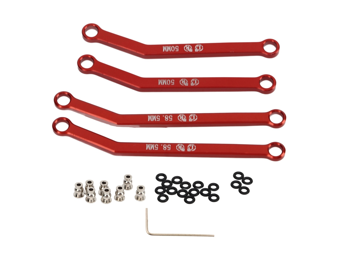 Pecas De Reparo De Chassis Rc De Alta Altura Metal Para Axial Scx24 1/24 Crawler Car Vermelho