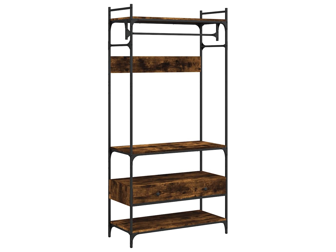 Roupeiro com Gavetas 89x39x184,5cm de Carvalho Fumado MAISON EXCLUSIVE