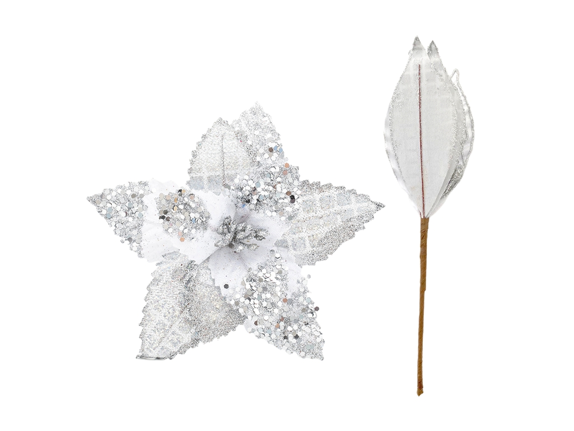 Laxiscreed Flor De Natal Pequena De 17cm Com Pétalas Recolhíveis Para Decoração De Hotel E Centro Comercial