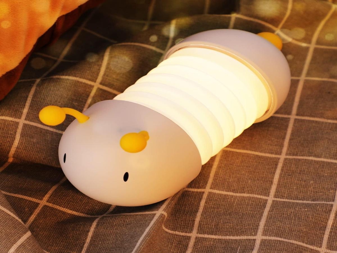 Lurelia Candeeiro Noturno Lagarto de LED Portátil com Ímã, Design Infantil e Luz Suave