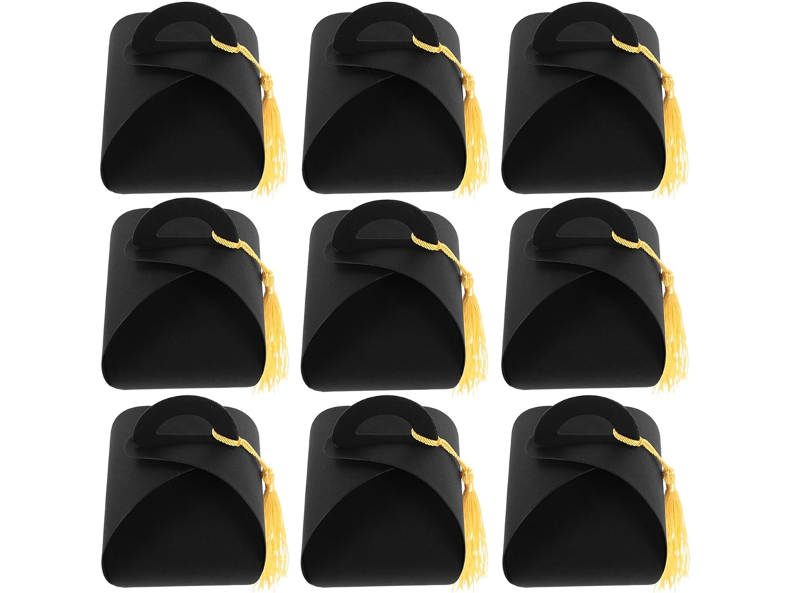 Caixas Decorativas De Papel Preto Em Formato Chapéu Formatura, Fáceis De Usar, 50 Unidades, Para Festa De Formatura