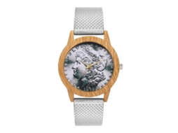 Relógio de quartzo com pulseira de silicone, mostrador grande, unissex, casual, prateado, Zhoulianfa