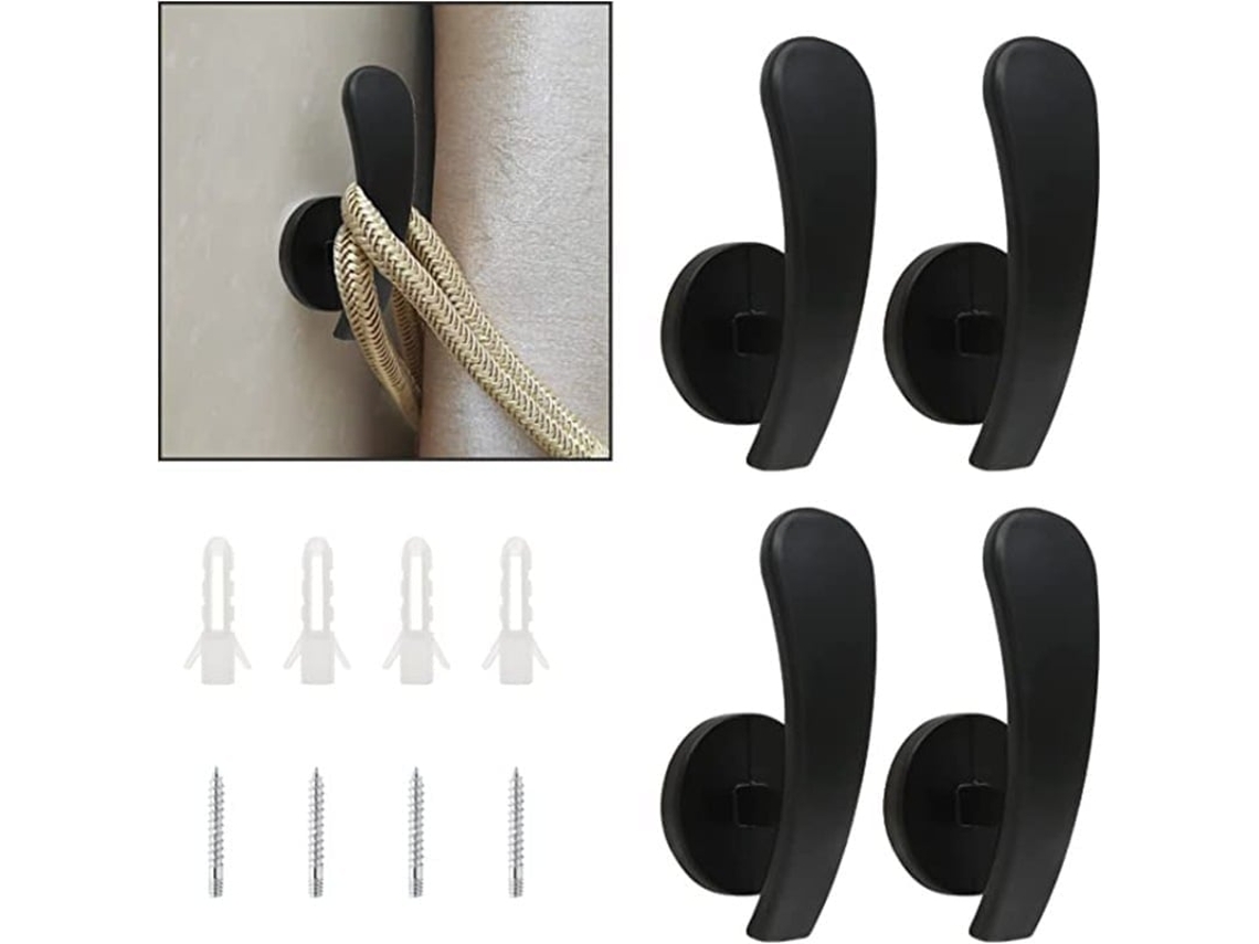 Conjunto de 4 Ganchos para Cortina, Decoração para Cortina de Janela, Suporte de Metal, Acessórios para Cozinha e Banheiro BRILVIBERA