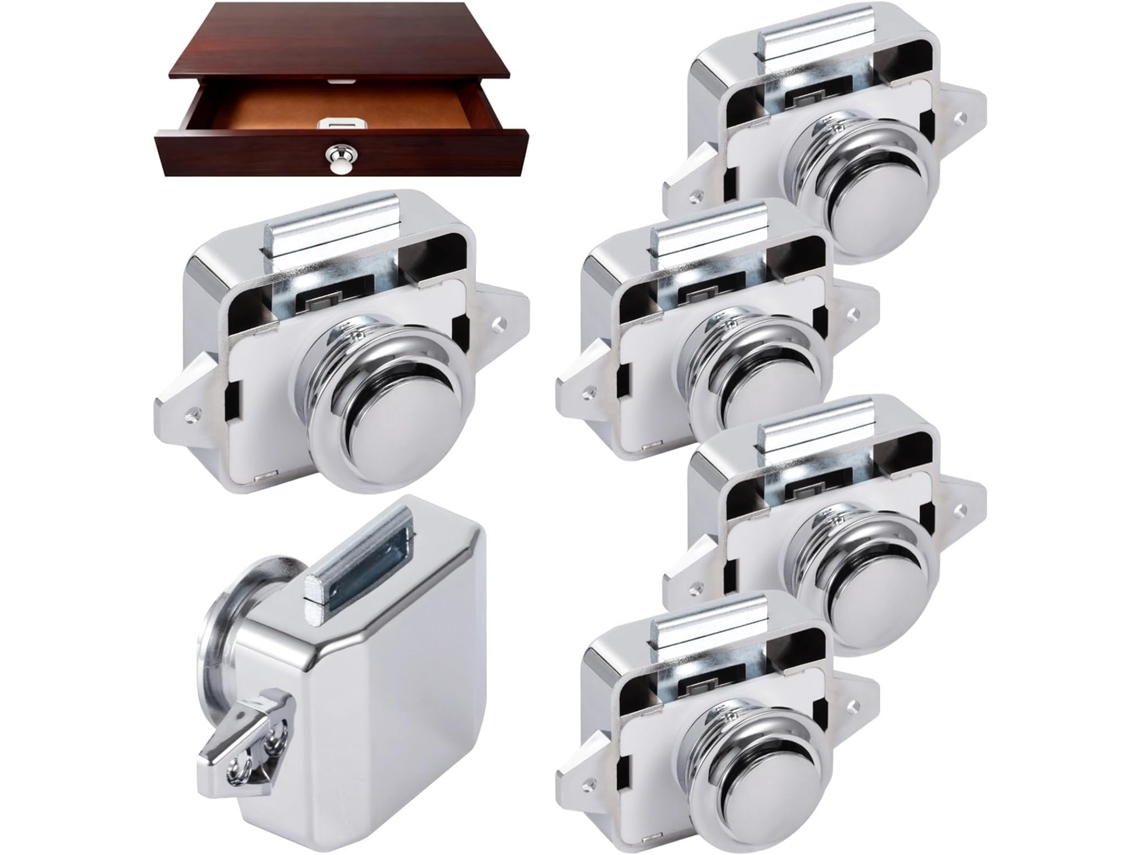 Conjunto De 6 Fechos Botão Pressão, Fechaduras Sem Chave Para