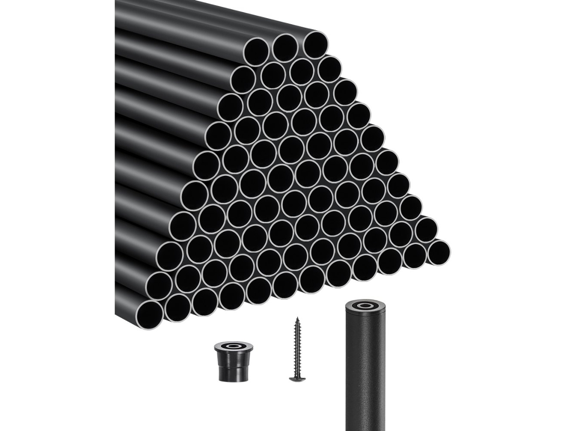 Conjunto De 101 Balustres De Alumínio Preto Ø19mm Para Escadas E Varandas Tekmaquinas
