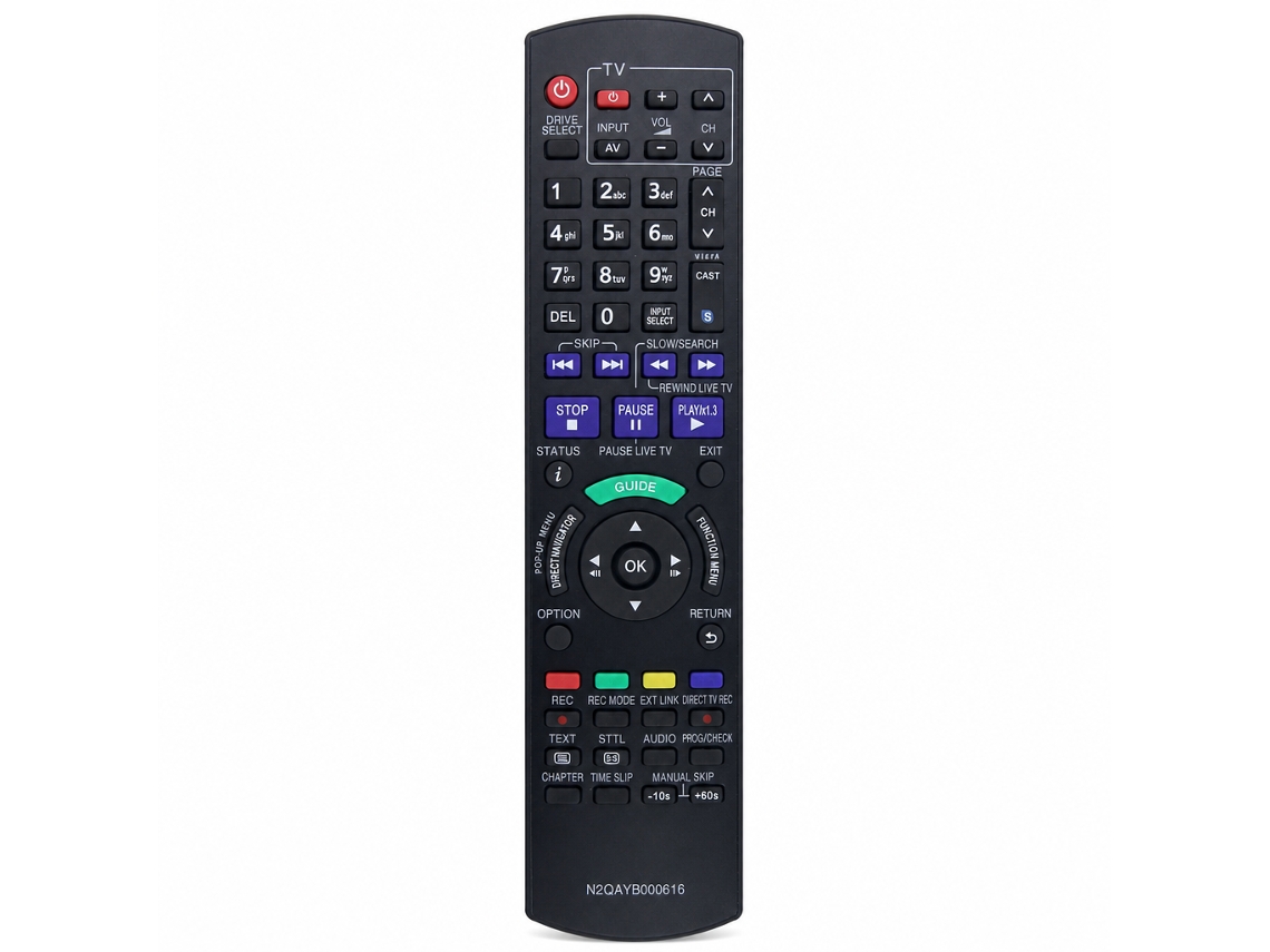 Comando À Distância Compatível Com Tv E Dvd Panasonic, Modelo N2qayb000616