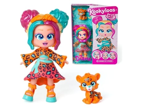 Muñeca Kookyloos Diana Serie Pet Party Leopardo Mascota Incluido Pkl6d112in0 Magic Boxvolumen