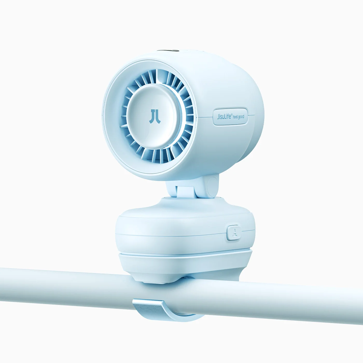 (azul 5000mah) Mini Ventilador De Encaixe Para Carrinho De Bebê, Ventilador Elétrico Portátil Com Luz Noturna, 5 Velocidades De Vento, Display Led.