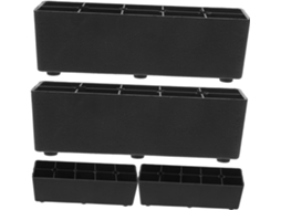Mipcase Conjunto De 4 Pés Plástico Pretos Para Móveis, Ideais Para Sofás E Poltronas, Que Criam Mais Espaço De