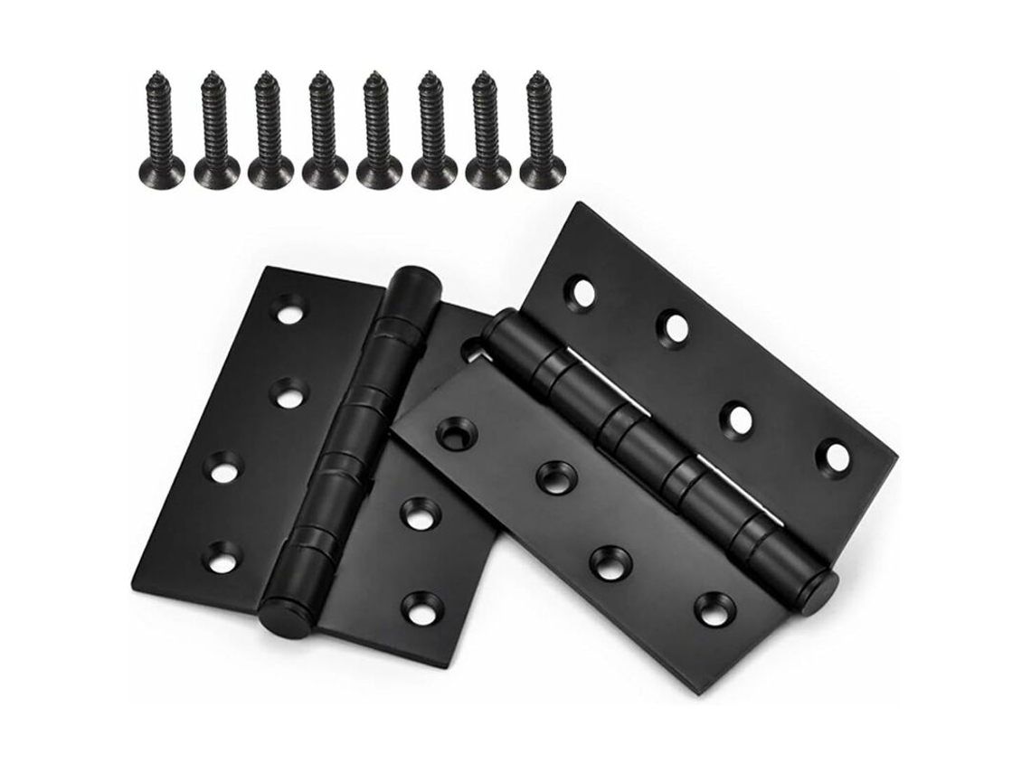 Conjunto De 4 Dobradiças Para Janelas, Dobradiças Para Portas De Armário De 100 Mm, Conector Em Aço Inoxidável, Pretas