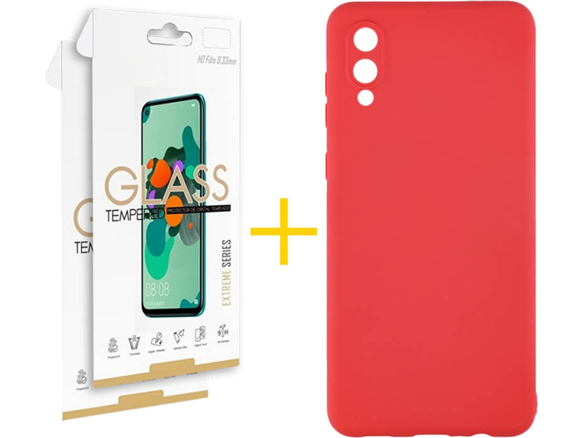 Capa e Película Samsung A02 SKYHE 2221 Vermelho