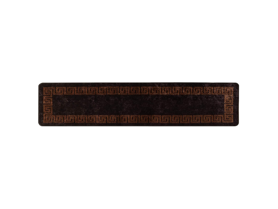 Conjunto 1 Tapete Runner Vidaxl Preto Poliéster (50 X 450 Cm)