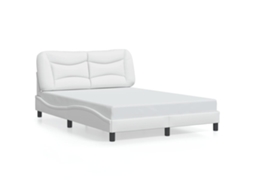 Estrutura De Cama Vidaxl Branco Couro Artificial (208x145x74.5cm)