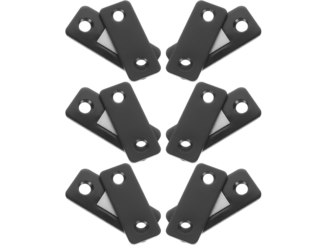 Conjunto De 12 Fechos Magnéticos Para Portas Armário, Em Aço Inoxidável Preto