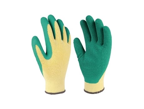 Luvas De Poliéster Com Palma De Látex Amarelas E Verdes Hantums (tamanho 8)