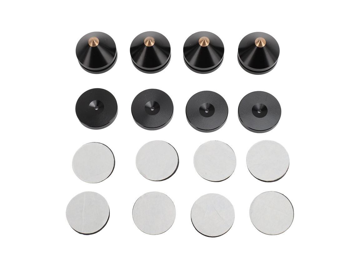 4 Conjuntos De Pés De Isolamento Para Alto-falante Alumínio Absorvedor De Vibração Spike Preto Para Cd Dvd Amplificador