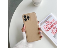 Capa Para Iphone 17 Pro, Cor Cáqui Sólida, Em Couro E Silicone, Com Cobertura Total.