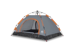 VIDAXL Tenda de Campismo 2 Pessoas Libertação Rápida Cinzento/Laranja