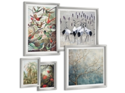 Conjunto De Pinturas Pássaros Tropicais Vintage Espelharte (5 Peças)