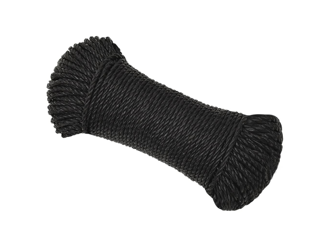 Corda de Trabalho 3 Mm 50 M Polipropileno Preto HARLANV1