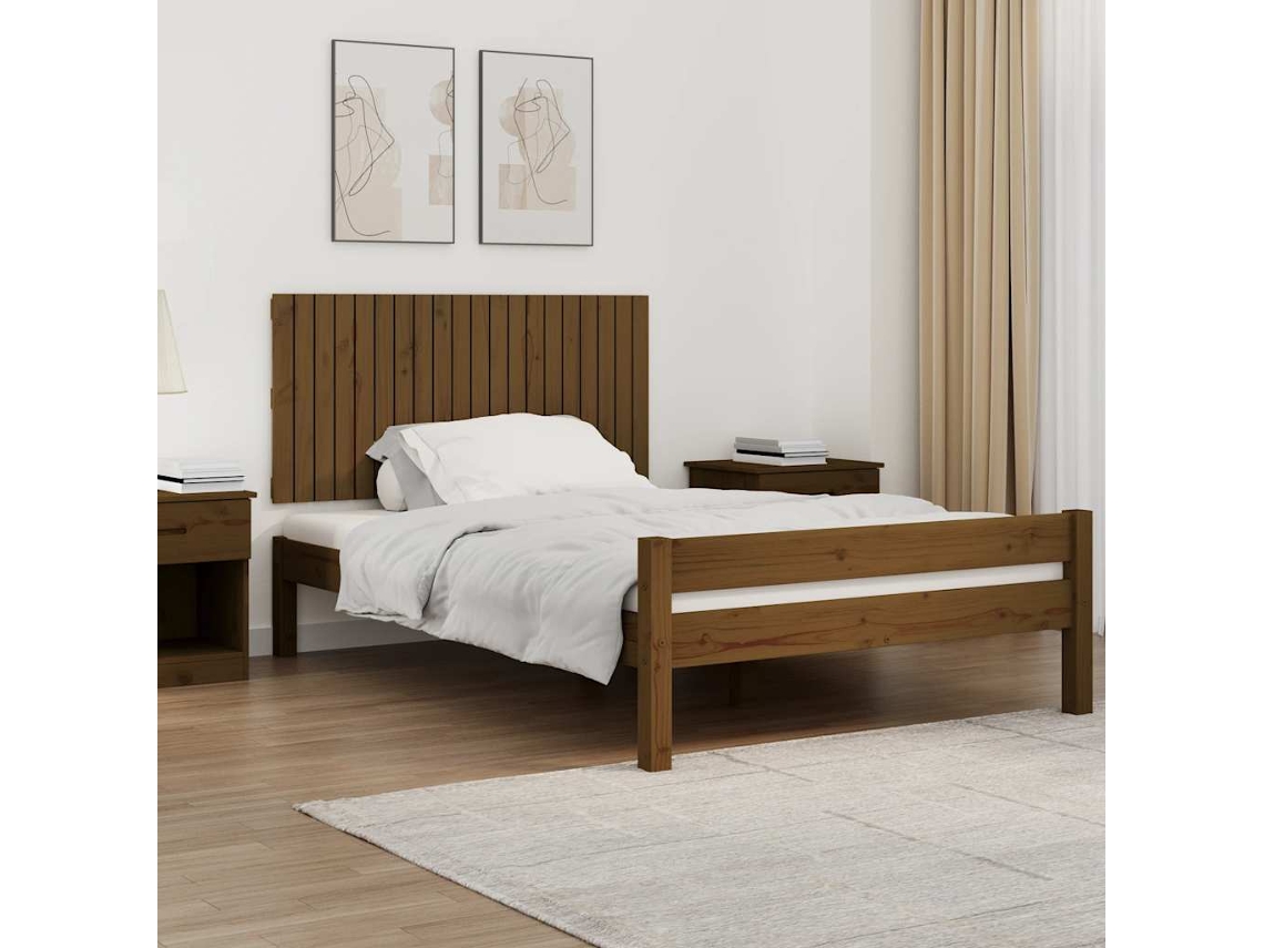 Vidaxl Cabeceira De Parede 127,5x3x60 Cm Pinho Maciço Castanho-mel