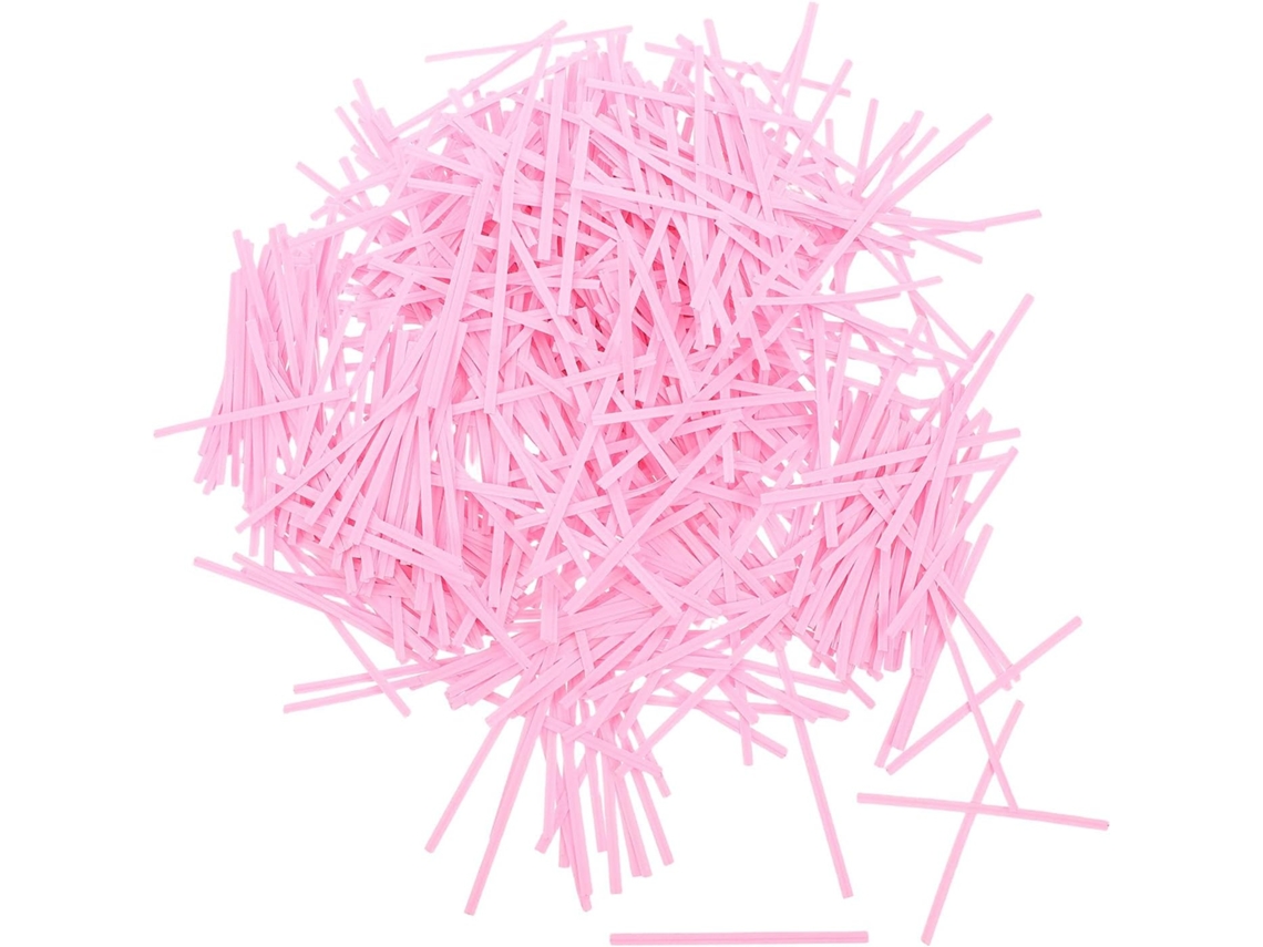 Pacote Com 1000 Abraçadeiras De Papel Kraft Rosa, Flexíveis E